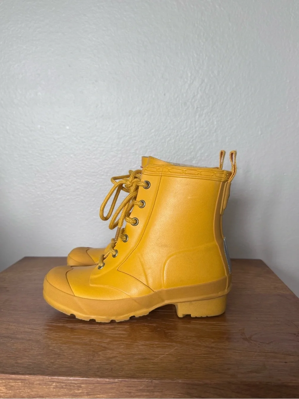 Hunter Yellow Original Play Lace Up Rain Boots Size 1